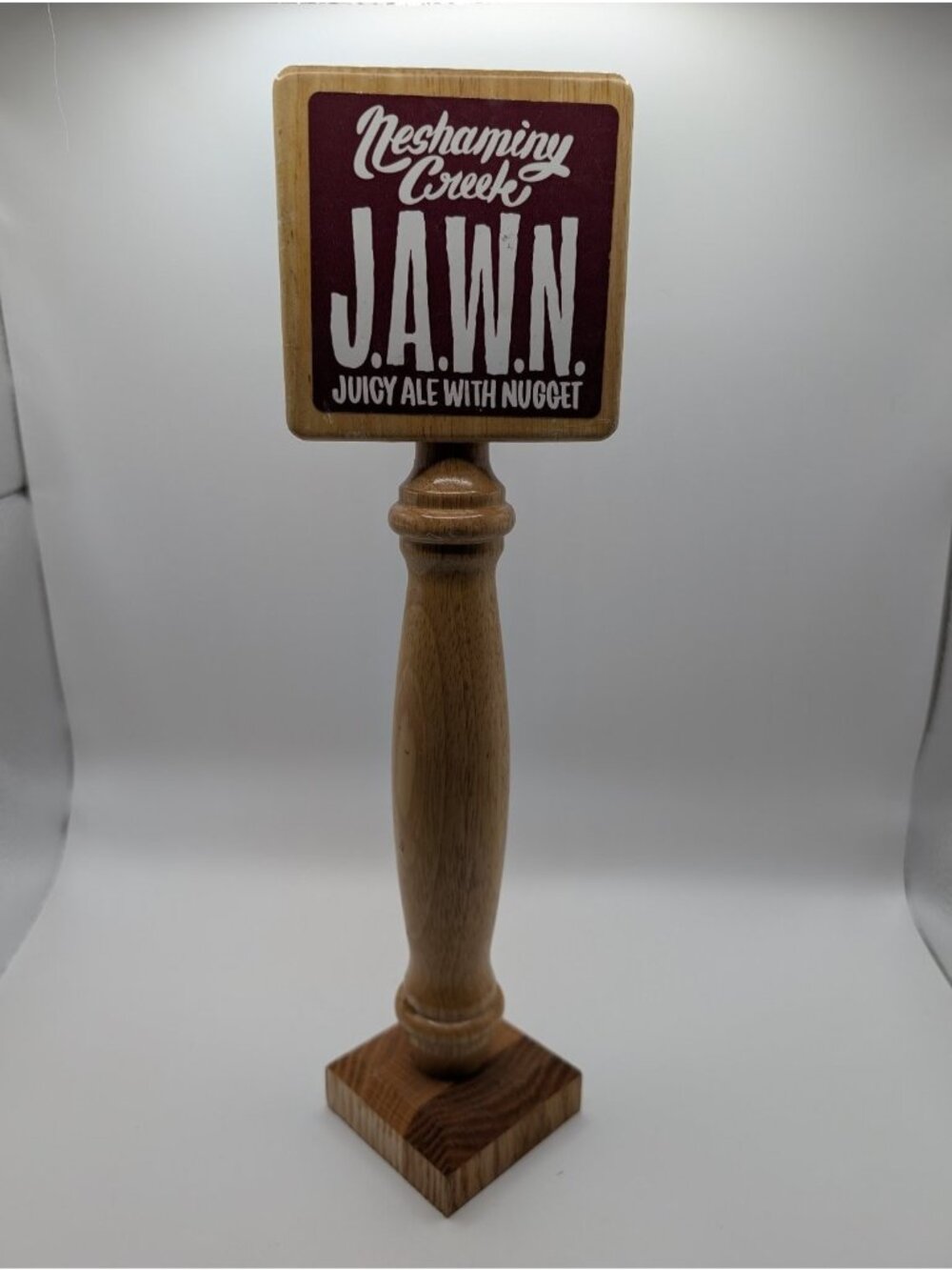 Neshaminy Creek J.A.W.N. Tap Handle Natural Wood 10" Brewery Collectible